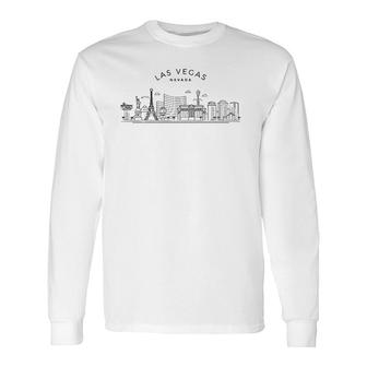 Las Vegas Skyline Nv Pride Vintage Las Vegas Nevada Long Sleeve T-Shirt T-Shirt | Mazezy