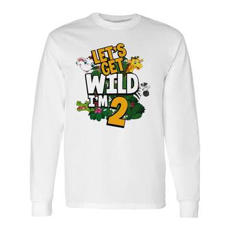 Let's Get Wild I'm 2 Safari Zoo Animal Squad 2Nd Birthday Long Sleeve T-Shirt T-Shirt | Mazezy