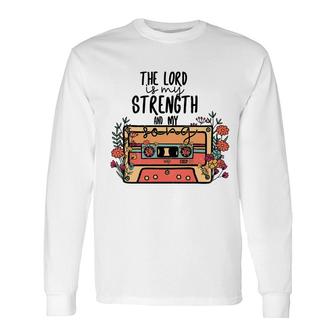The Lord Is My Strength And My Song Radio Vintage Retro Style Long Sleeve T-Shirt - Thegiftio UK