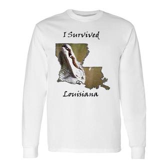 Louisiana Alligator Southern Survival Short Sleeve Long Sleeve T-Shirt T-Shirt | Mazezy