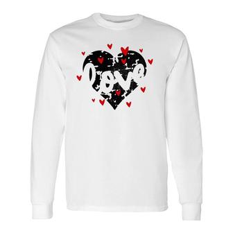 Love Cute Grunge Vintage Heart Valentine's Day Long Sleeve T-Shirt T-Shirt | Mazezy