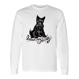 I Love My Scotty Cute Scottish Terrier Long Sleeve T-Shirt | Mazezy