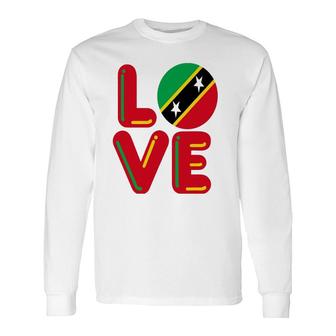Love St Kitts And Nevis Long Sleeve T-Shirt T-Shirt | Mazezy