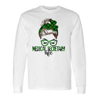 Lucky Medical Secretary St Patricks Day Irish Shamrock Long Sleeve T-Shirt T-Shirt | Mazezy