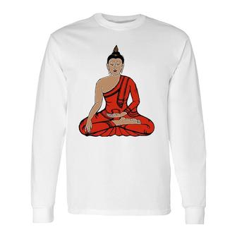 Meditation Young Buddha Retro Tee Yoga Buddhist Long Sleeve T-Shirt T-Shirt | Mazezy
