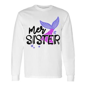 Mer Sister Black Mermaid Matching Long Sleeve T-Shirt - Thegiftio UK