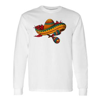 Mexican Latino Hispanic Chicano Sombrero Mexico Long Sleeve T-Shirt T-Shirt | Mazezy