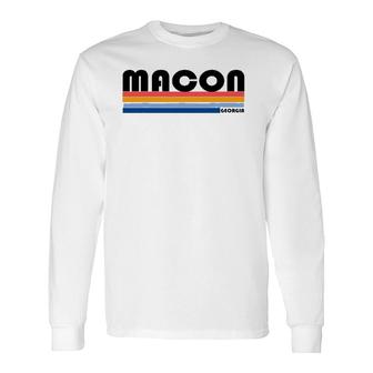 Modern Take On A Retro Style Macon Ga Long Sleeve T-Shirt T-Shirt | Mazezy