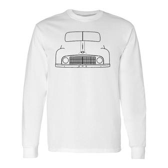 Morris Minor Mm Classic Car Black Detail Outline Graphic Long Sleeve T-Shirt T-Shirt | Mazezy