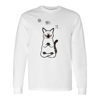 Namaste Siamese Cat Tank Top Long Sleeve T-Shirt T-Shirt | Mazezy