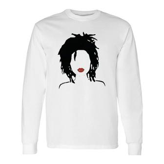 Natural Hair Locs And Lipstick Long Sleeve T-Shirt | Mazezy