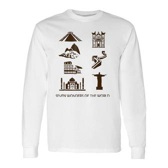 New Seven Wonders Of The World Geography Long Sleeve T-Shirt | Mazezy