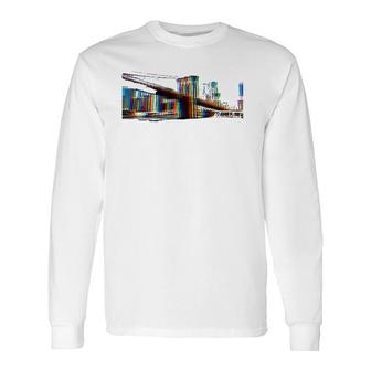New York City Brooklyn Bridge North America Souvenir Long Sleeve T-Shirt T-Shirt | Mazezy