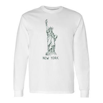 New York City Statue Of Liberty 4Th Of July Usa Long Sleeve T-Shirt T-Shirt | Mazezy