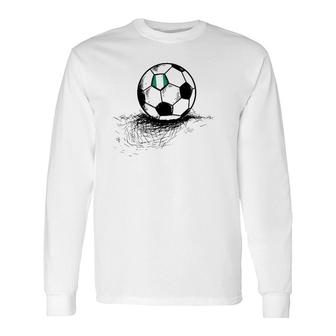 Nigeria Soccer Ball Flag Nigerian Football Jersey Long Sleeve T-Shirt T-Shirt | Mazezy