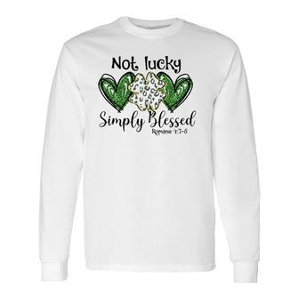 Not Lucky Just Blessed Leopard Shamrock St Patrick Day Irish Premium Long Sleeve T-Shirt T-Shirt | Mazezy