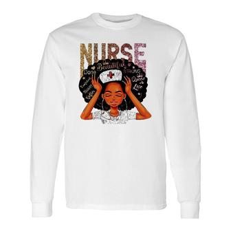 Nurse Black Woman Magic Afro Melanin Queen Black History Long Sleeve T-Shirt T-Shirt | Mazezy