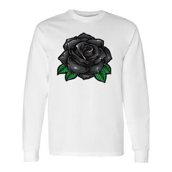 Occult Vintage Black Rose Gothic Long Sleeve T-Shirt T-Shirt | Mazezy