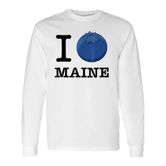 Official I Love Maine , Blueberry Tee Long Sleeve T-Shirt | Mazezy