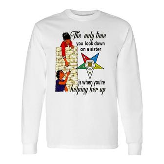 Order Of The Eastern Star Oes Ring Diva Sisters Of Color Long Sleeve T-Shirt T-Shirt | Mazezy