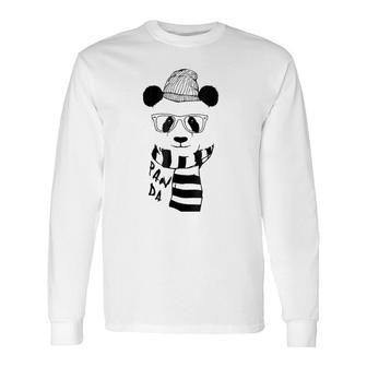Panda Bear With Glasses Long Sleeve T-Shirt T-Shirt | Mazezy