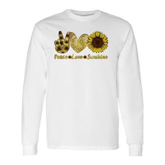 Peace Love Sunshine Sunflower Hippie Summer Lovers Long Sleeve T-Shirt T-Shirt | Mazezy