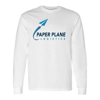 Ppln Fly High Paper Plane Logistics Long Sleeve T-Shirt | Mazezy