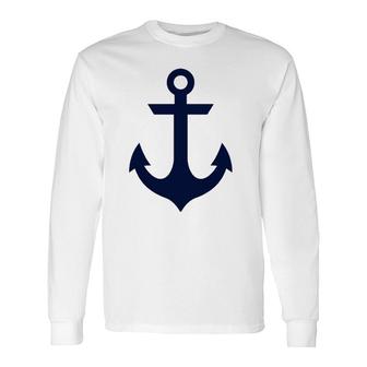 Preppy Nautical Anchor For Sailors Boaters & Yachting Long Sleeve T-Shirt T-Shirt | Mazezy