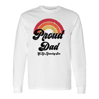 Proud Dad Of A Gay Son Lgbtq Ally Free Dad Hugs Bi Long Sleeve T-Shirt T-Shirt | Mazezy