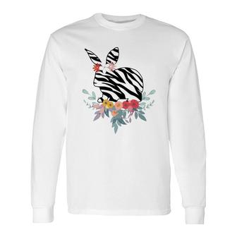 Rabbit And Flower Image Long Sleeve T-Shirt T-Shirt | Mazezy