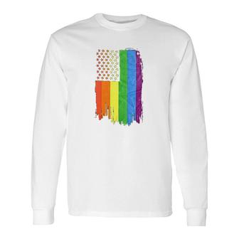 Rainbow Pride Flag Camo Lgbt Long Sleeve T-Shirt | Mazezy
