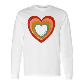 Rainbows And Heart Cutouts Valentines Love Long Sleeve T-Shirt T-Shirt | Mazezy