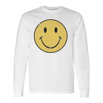 Retro 70'S Style Smile Face Long Sleeve T-Shirt | Mazezy