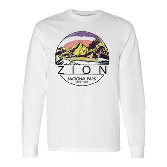 Retro Vintage Zion National Park Long Sleeve T-Shirt T-Shirt | Mazezy
