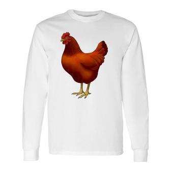 Rhode Island Red Hen Chicken Lover Long Sleeve T-Shirt T-Shirt | Mazezy