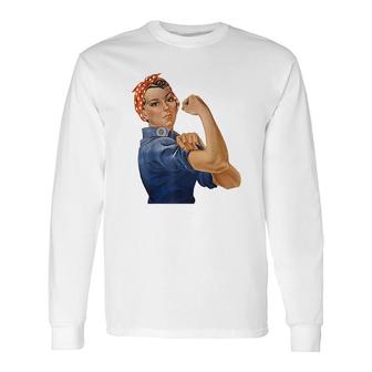 Rosie The Riveter We Can Do It Feminist Retro Long Sleeve T-Shirt T-Shirt | Mazezy