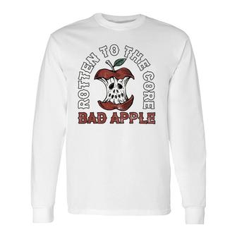 Rotten To The Core Bad Apple Retro Long Sleeve T-Shirt T-Shirt | Mazezy
