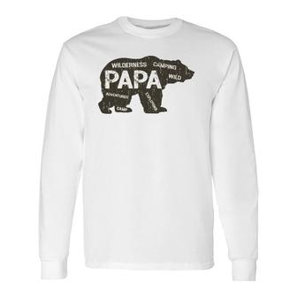 Men's Papa Camping Bear Top Camper Grandpa For Long Sleeve T-Shirt T-Shirt | Mazezy