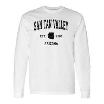 San Tan Valley Arizona Az Vintage Sports Black Print Long Sleeve T-Shirt T-Shirt | Mazezy