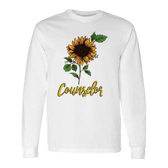 School Career Counselor Sunflower Long Sleeve T-Shirt T-Shirt | Mazezy