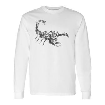 Scorpion Vintage Distressed Scorpion Print Tank Top Long Sleeve T-Shirt | Mazezy