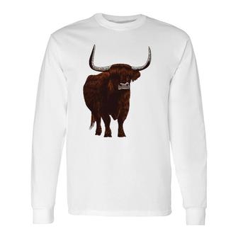 Scottish Highland Cow For Hairy Cow Long Sleeve T-Shirt T-Shirt | Mazezy