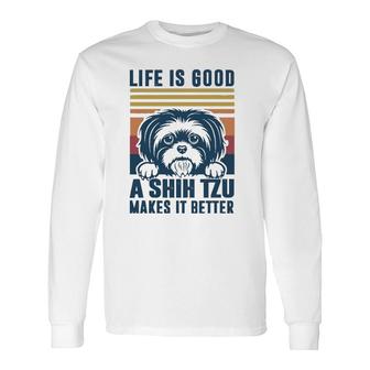 Shih Tzu For Shitzu Dog Mom Dad Shih Tzu Long Sleeve T-Shirt T-Shirt | Mazezy