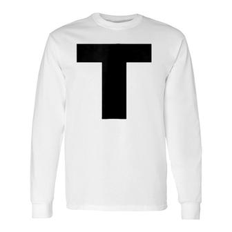 Simple Letter T Long Sleeve T-Shirt | Mazezy