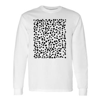 Spotted White With Black Polka Dots Diy Dalmatian Long Sleeve T-Shirt T-Shirt | Mazezy
