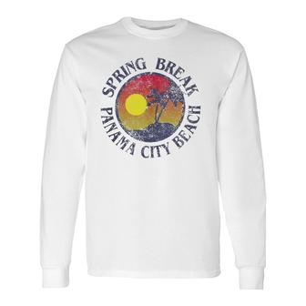 Spring Break Trip Distressed & Panama City Beach Tank Top Long Sleeve T-Shirt T-Shirt | Mazezy