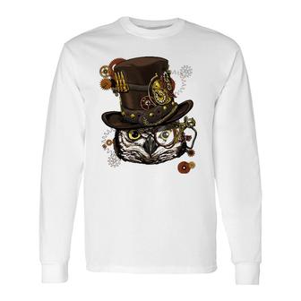Steampunk Owl Steampunk Owl Lovers Long Sleeve T-Shirt | Mazezy