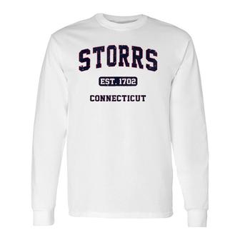 Storrs Connecticut Ct Vintage Athletic Style Long Sleeve T-Shirt T-Shirt | Mazezy
