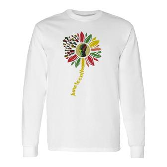 Sunflower Fist Juneteenth Black History African Long Sleeve T-Shirt T-Shirt | Mazezy