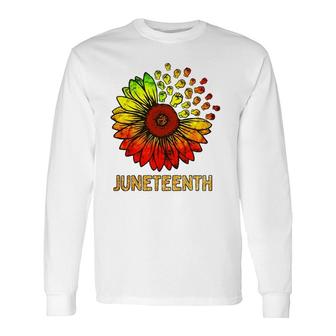 Sunflower Fist For Melanin Black History On Juneteenth Long Sleeve T-Shirt T-Shirt | Mazezy
